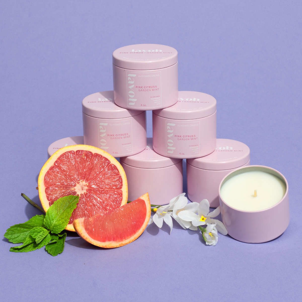 Lavoh x Homecoming Candle - Pink Citrus + Garden Mint